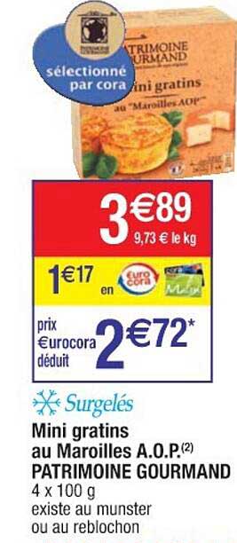 mini gratins au maroilles a.o.p. patrimoine gourmand