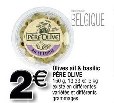 olives ail & basilic père olive