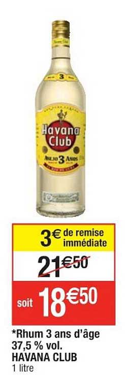 rhum 3 ans d'âge 37,5% vol. havana club