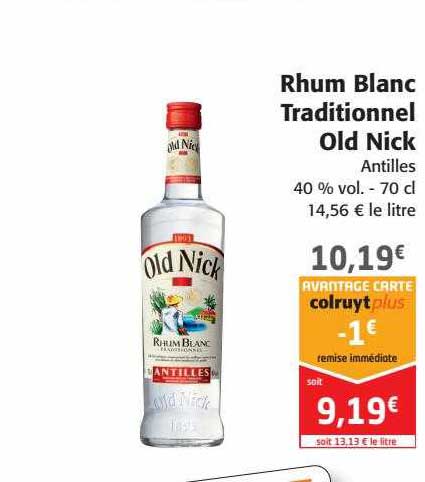 rhum blanc traditionnel old nick