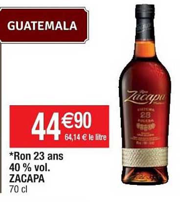 ron 23 ans 40% vol.  zacapa