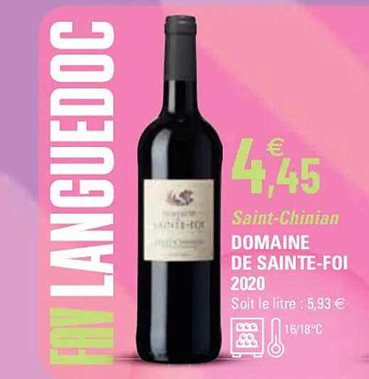 saint-chinian domaine de sainte-foi 2020