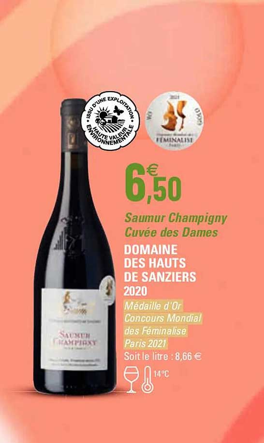 saumur champigny cuvée des dames domaine des hauts de sanziers 2020