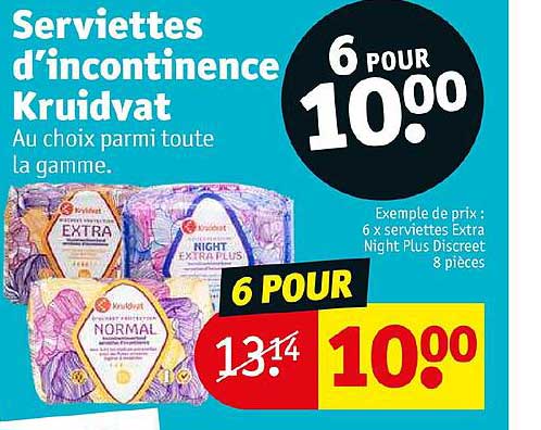 serviettes d'incontinence kruidvat