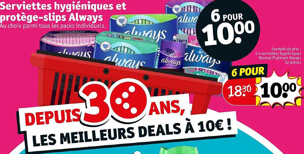 serviettes hygiéniques et protège-slips always