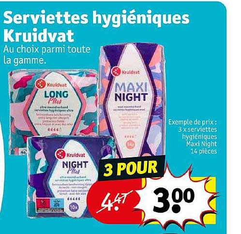 serviettes hygiéniques kruidvat
