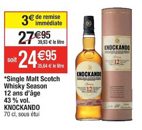 single malt scotch whisky season 12 ans d'âge 43% vol. knockando