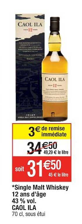 single malt whiskey 12 ans d'âge 43% vol. caol ila