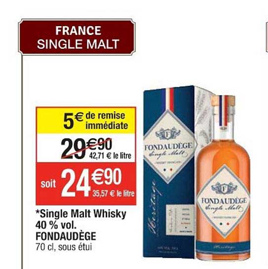 single malt whisky 40% vol. fondaudège