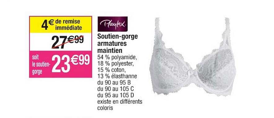 soutien-gorge armatures maintien playtex