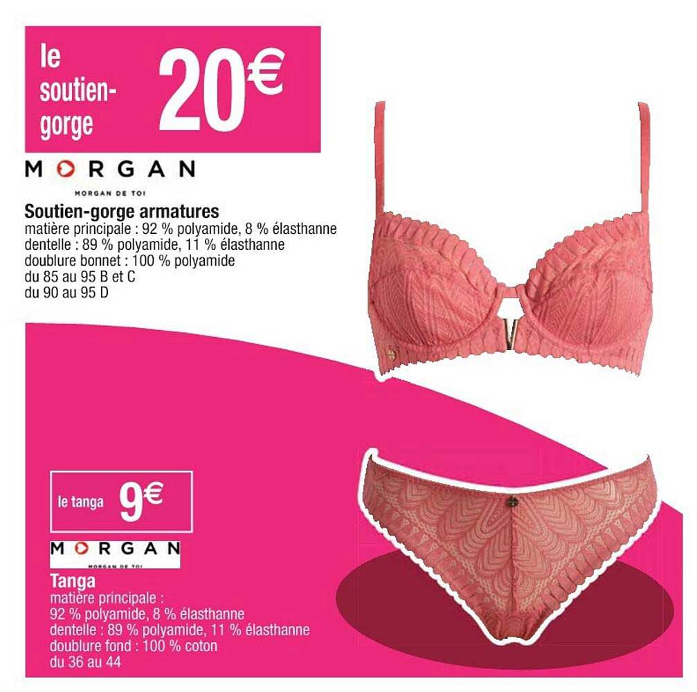 soutien-gorge armatures morgan, tanga morgan