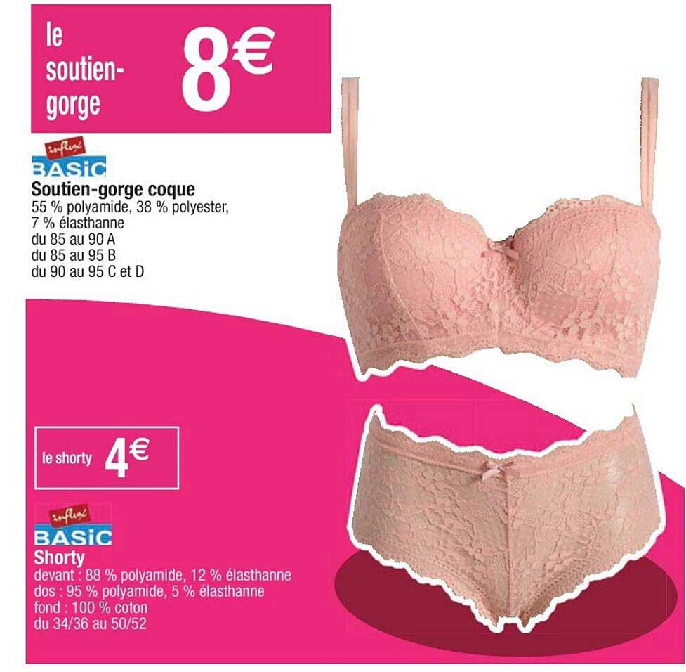 soutien-gorge coque, shorty influx basic
