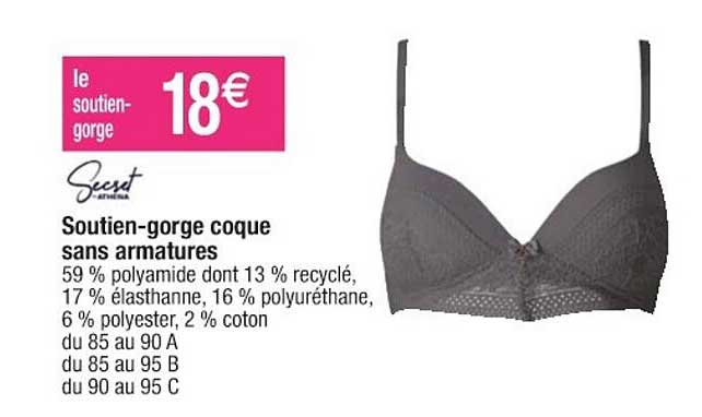 soutien-gorge coque sans armatures athena