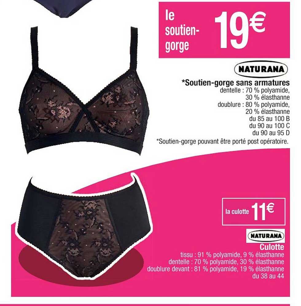 Soutien-gorge Sans Armatures Naturana, Culotte Naturana