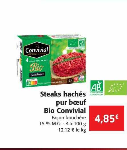 Steaks Hachés Pur Boeuf Bio Convivial