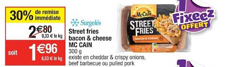 street fries bacon & cheese mc cain