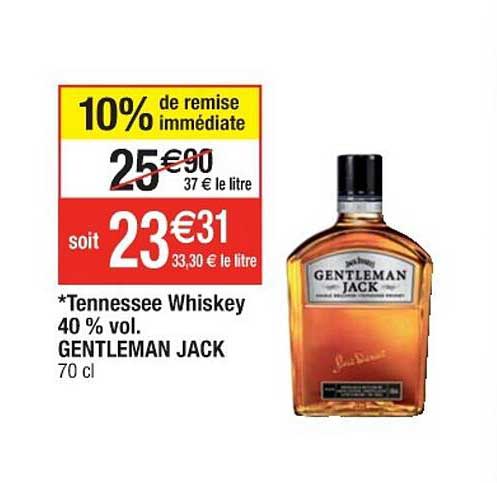 tennessee whiskey 40% vol. gentleman jack