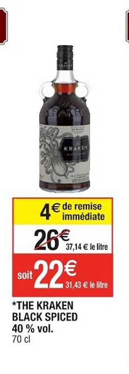 the kraken blackk spiced 40% vol.
