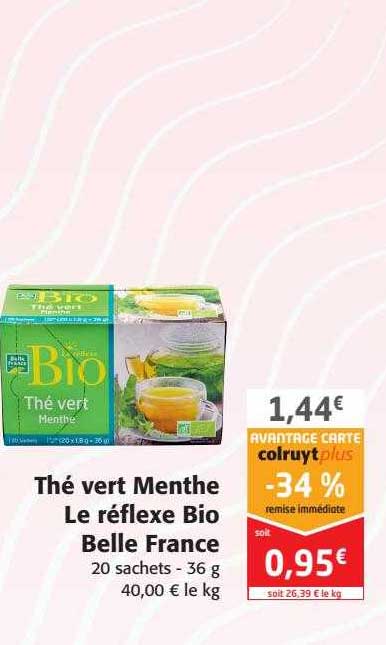 thé vert menthe le réflexe bio belle france