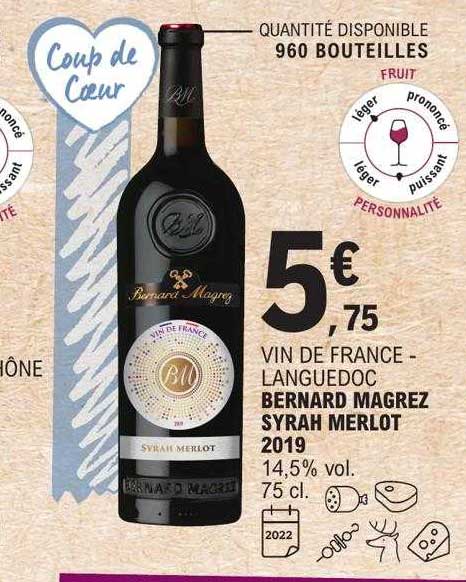 vin de france - languedoc bernard magrez syrah merlot 2019