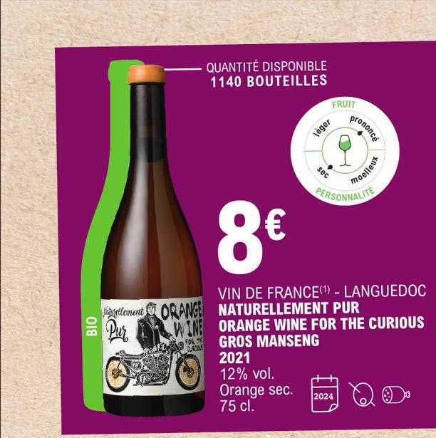 vin de france - languedoc naturellement pur orange wine for the curious gros manseng 2021