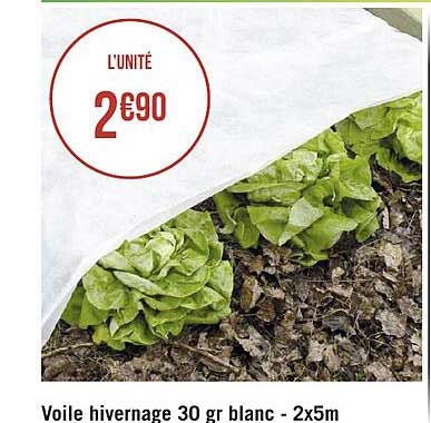 voile hivernage 30 gr blanc - 2x5 m
