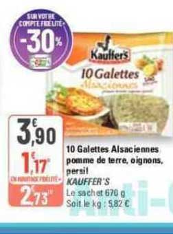 10 Galettes Alsaciennes Pomme De Terre, Oignons, Persil Kauffer's