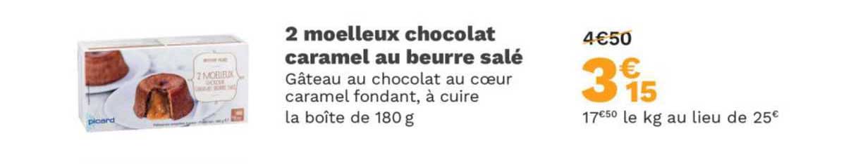2 Moelleux Chocolat Caramel Au Beurre Salé