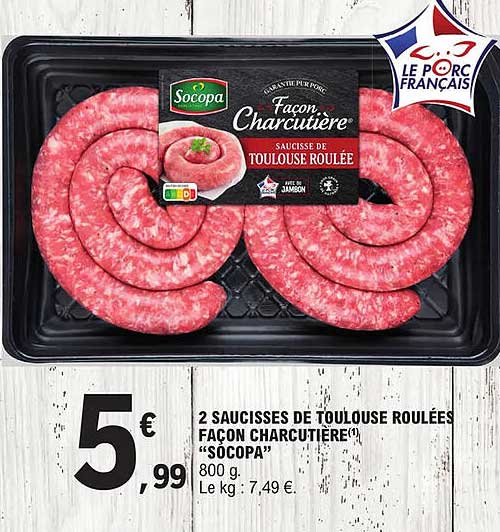 2 Saucisses De Toulouse Roulées Façon Charcutière "socopa"