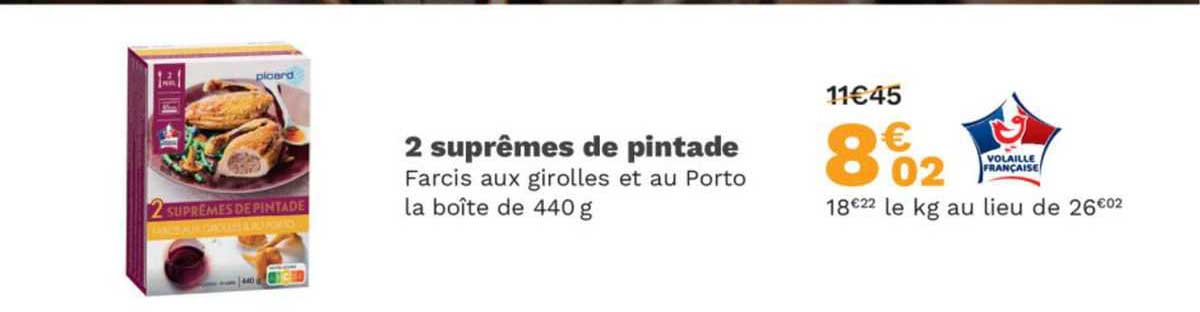 2 suprêmes de pintade