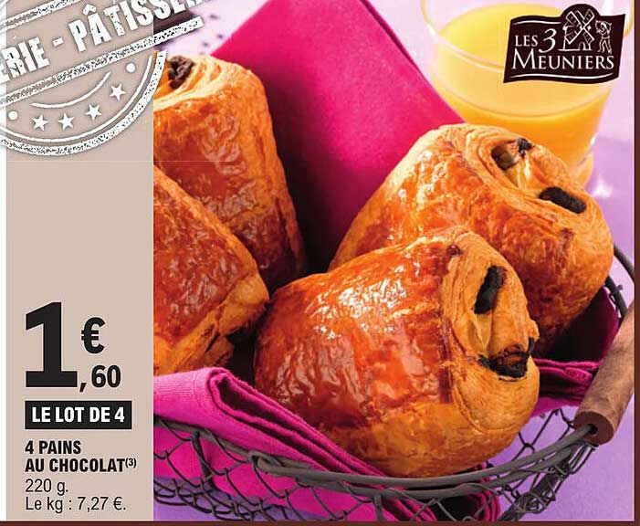 4 Pains Au Chocolat Les 3 Meuniers