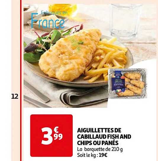 aiguillettes de cabillaud fish and chips ou panés