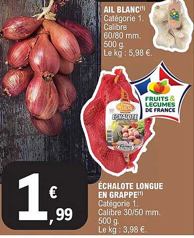 Ail Blanc, échalote Longue En Grappe