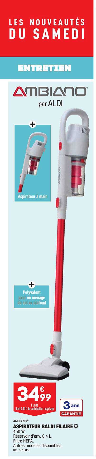 Aspirateur Balai Filaire Ambiano
