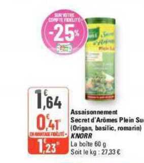assaisonnement secret d'arômes plein sud knorr