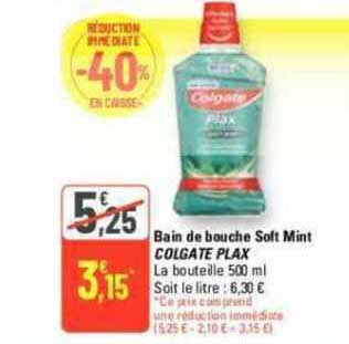 Bain De Bouche Soft Mint Colgate Plax