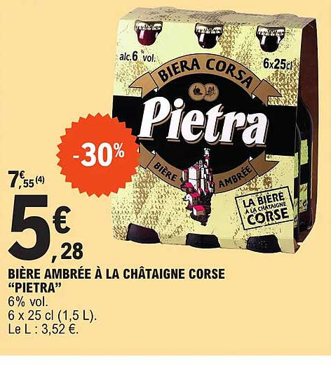Bière Ambrée à La Châtaigne Corse "pietra"