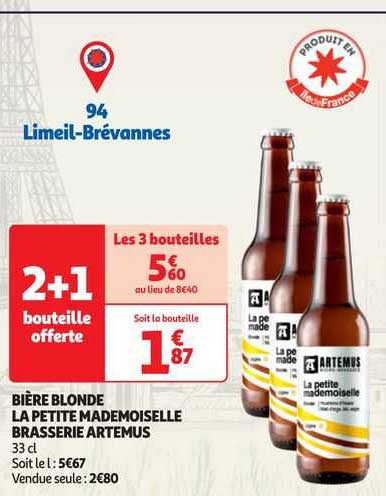 bière blonde la petite mademoiselle brasserie artemus