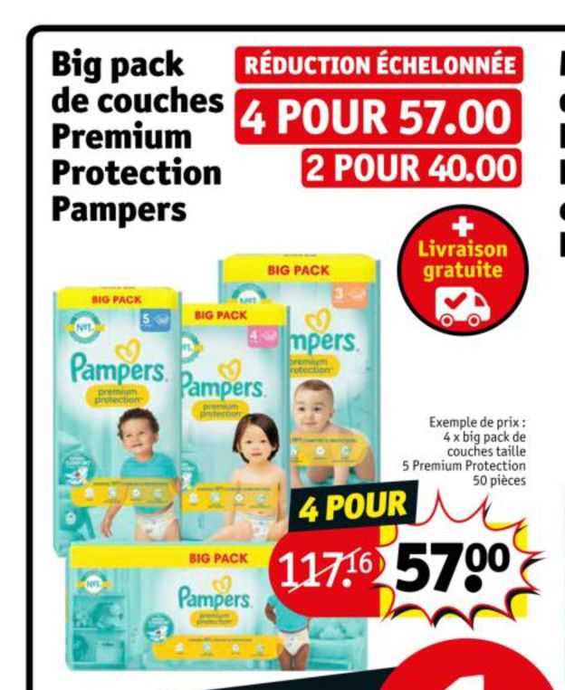 big pack de couches premium protection pampers