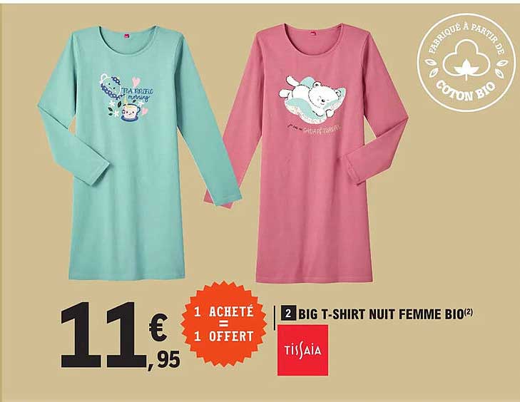 big t-shirt nuit femme bio tissaia