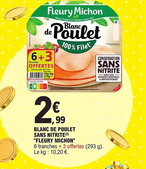 blanc de poulet sans nitrite "fleury michon"