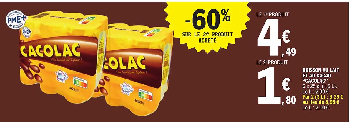 Boisson Au Lait Et Au Cacao "cacolac"