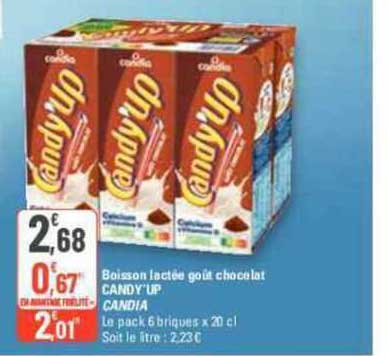 boisson lactée goût chocolat candy'up candia