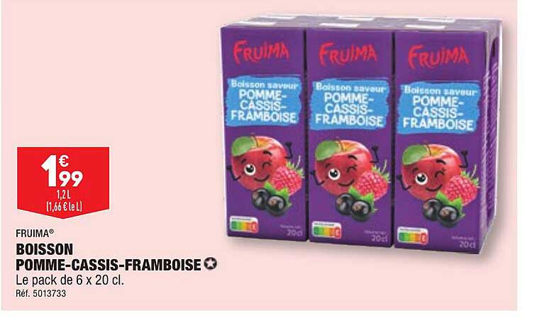 Boisson Pomme-cassis-framboise Fruima