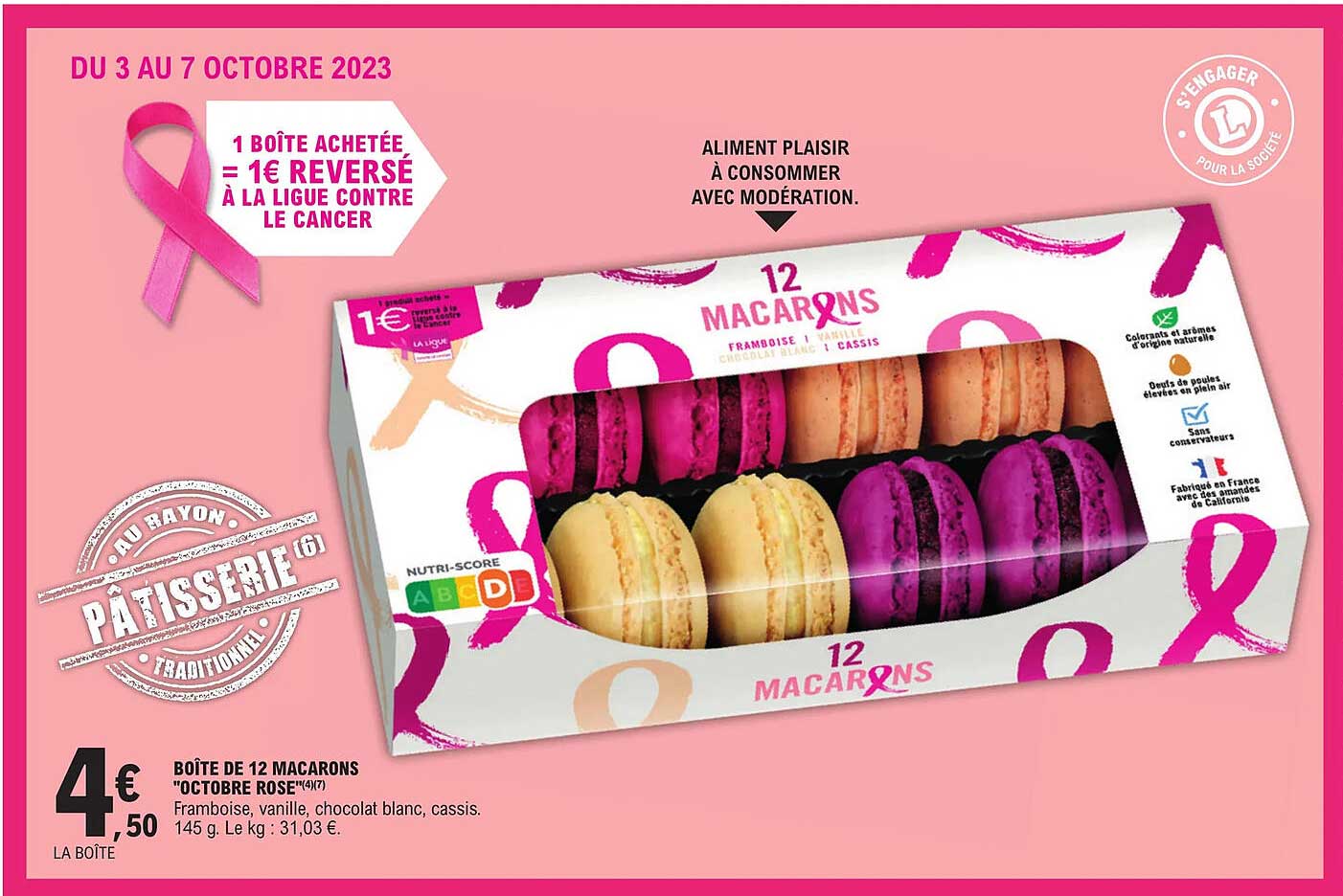Boîte De 12 Macarons "octobre Rose"