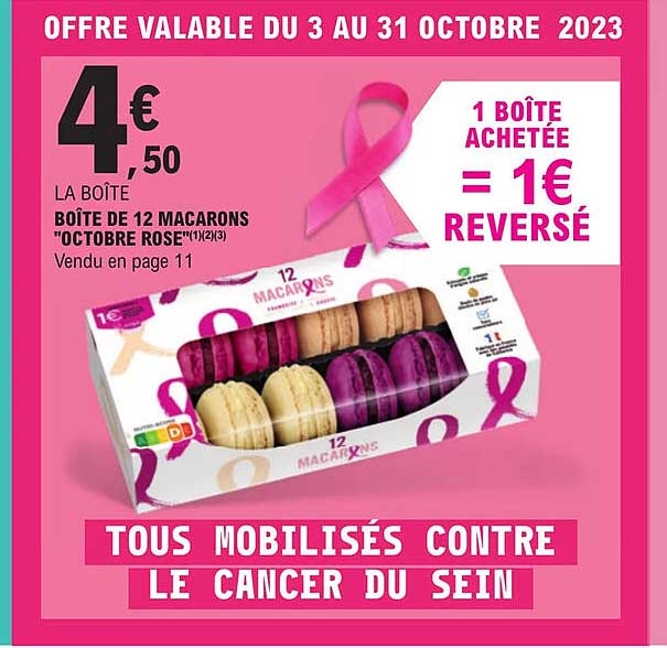 Boîte De 12 Macarons "octobre Rose"