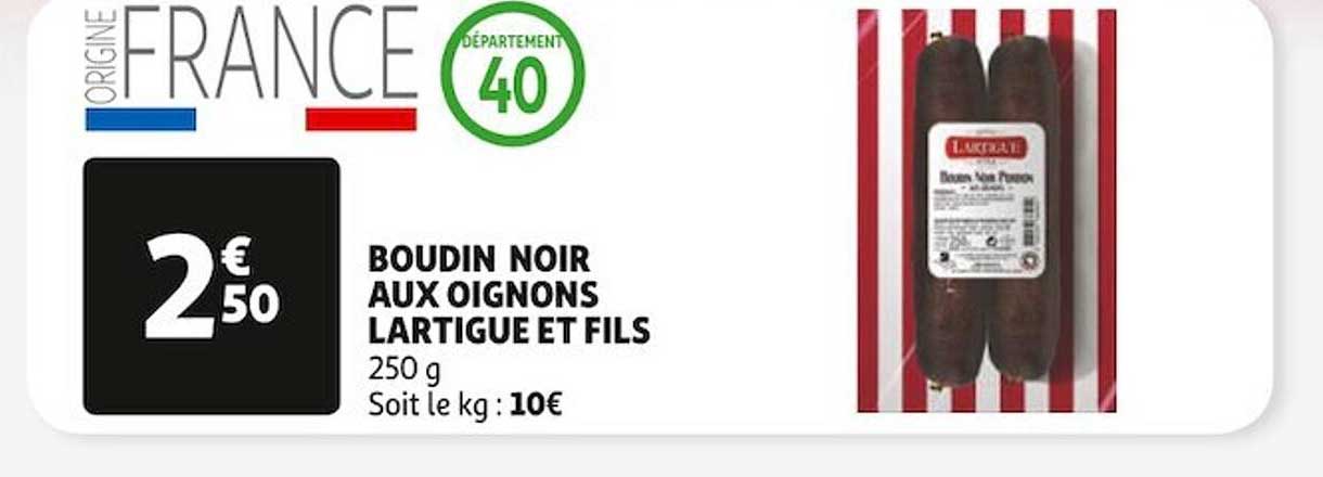 boudin noir aux oignons lartigue et fils