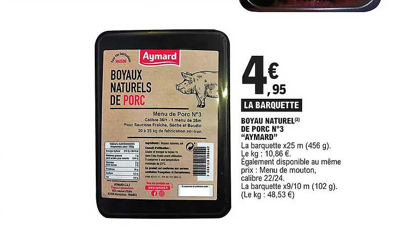 Boyau Naturel De Porc N°3 "aymard"