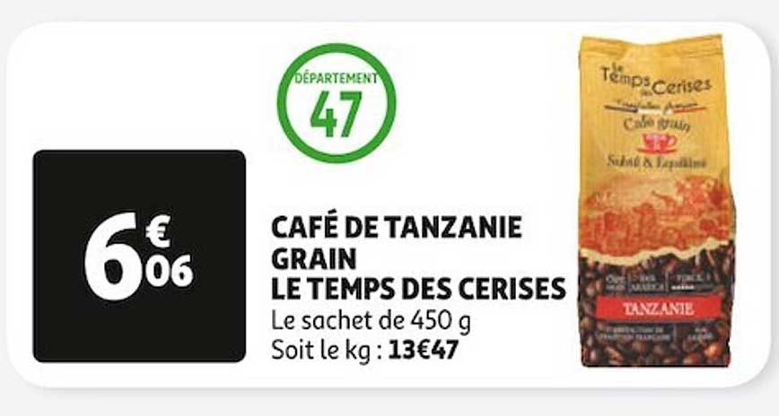 café de tanzanie grain le temps des cerises