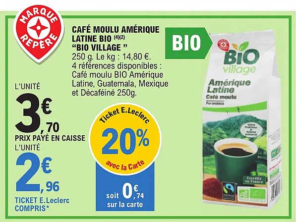 café moulu amérique latine bio "bio village"